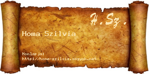 Homa Szilvia névjegykártya
