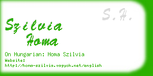szilvia homa business card